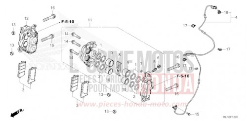 ETRIER DE FREIN AVANT CRF1100A3R de 2024